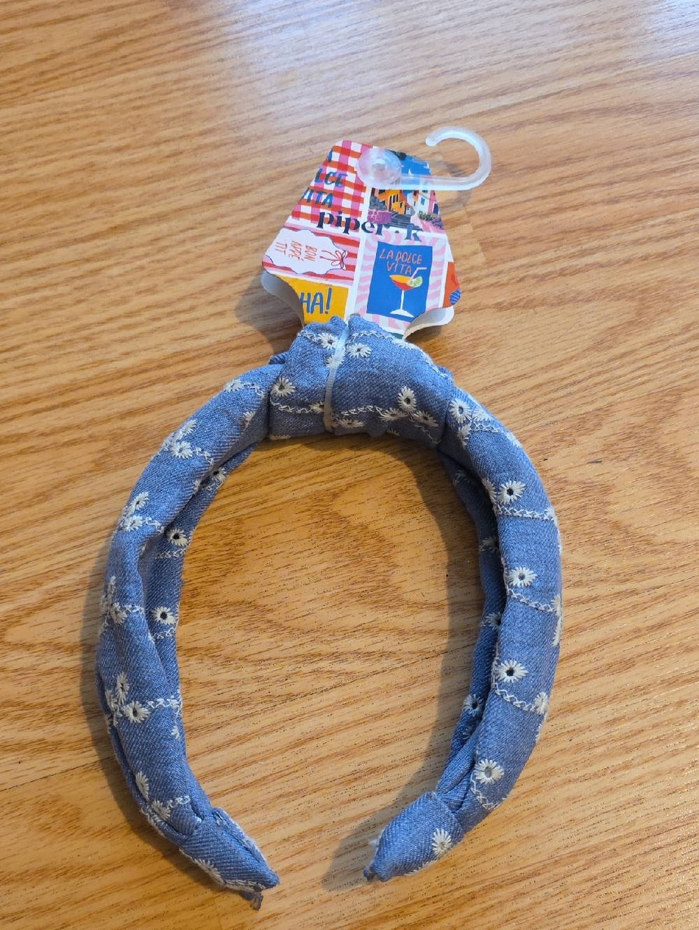 Piper•k Denim Blue Daisy Knotted Headband